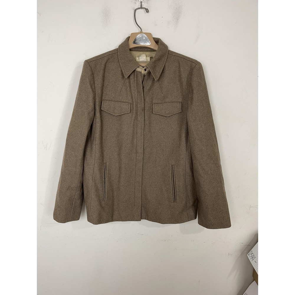J Crew Jacket Mens Large Brown Wool Blend‎ Zip Outdoor Western Country Classic